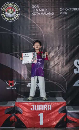 Juara 1 Taekwondo untuk Anak Agung Gde Ngurah Ganeshvara Ksatrya Mahottama